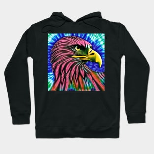 Tie-Dye Eagle Head Painting Hoodie